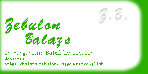 zebulon balazs business card